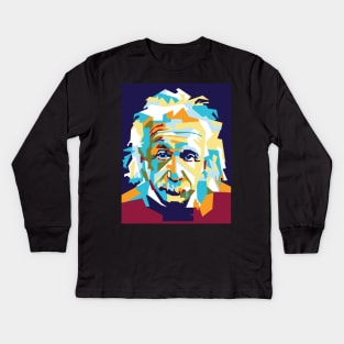 Albert Einstein In WPAP Kids Long Sleeve T-Shirt